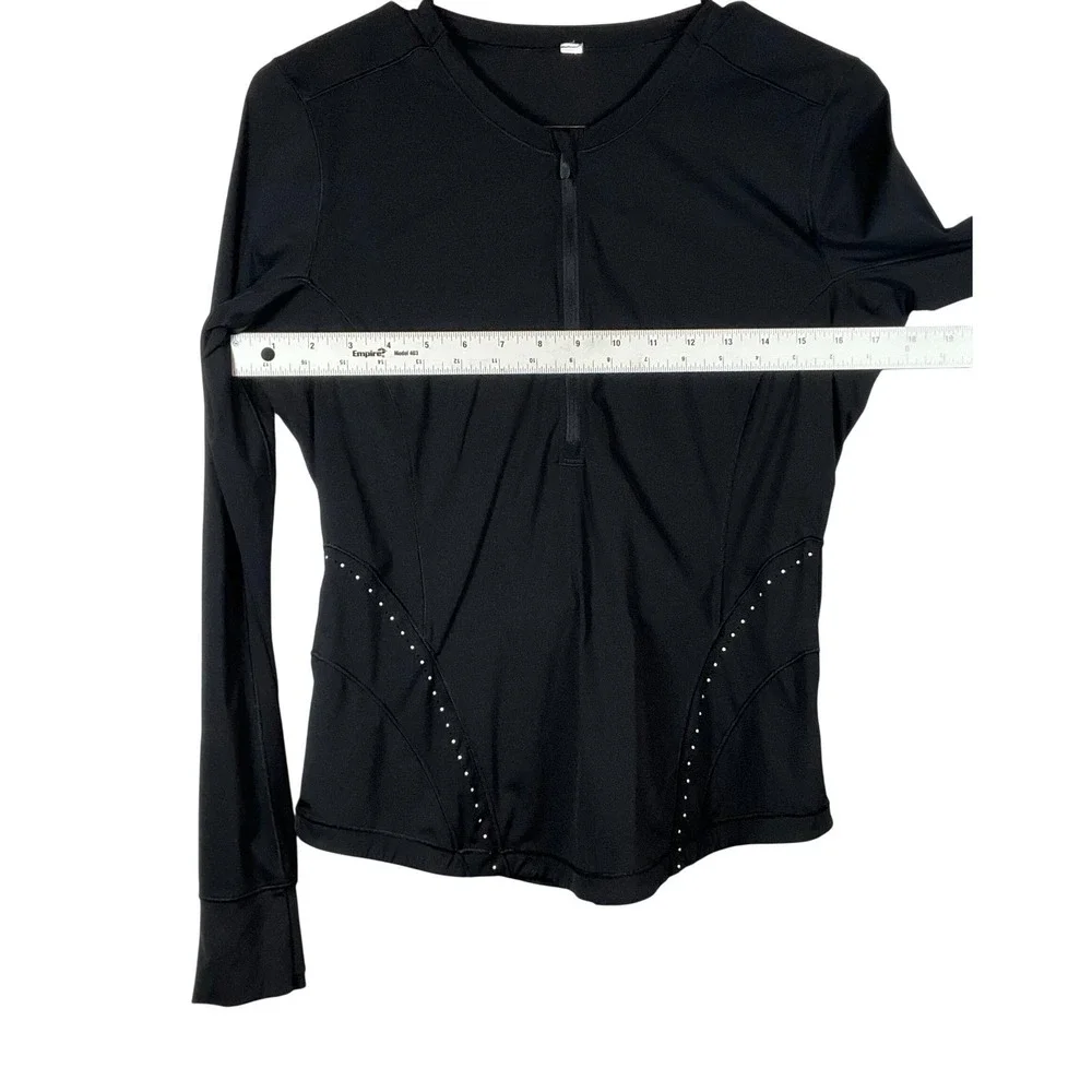 Lululemon Flash Forward Half Zip, Black, Size 6 - Picture 6 of 8